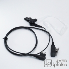 K2 對講機耳機 真空管G4 透明軟膠耳塞,螺旋彈簧導管傳音 中軟粗線3mm 中按鍵 線芯內特加尼龍索帶増強耐用 (冬菇頭型耳塞)