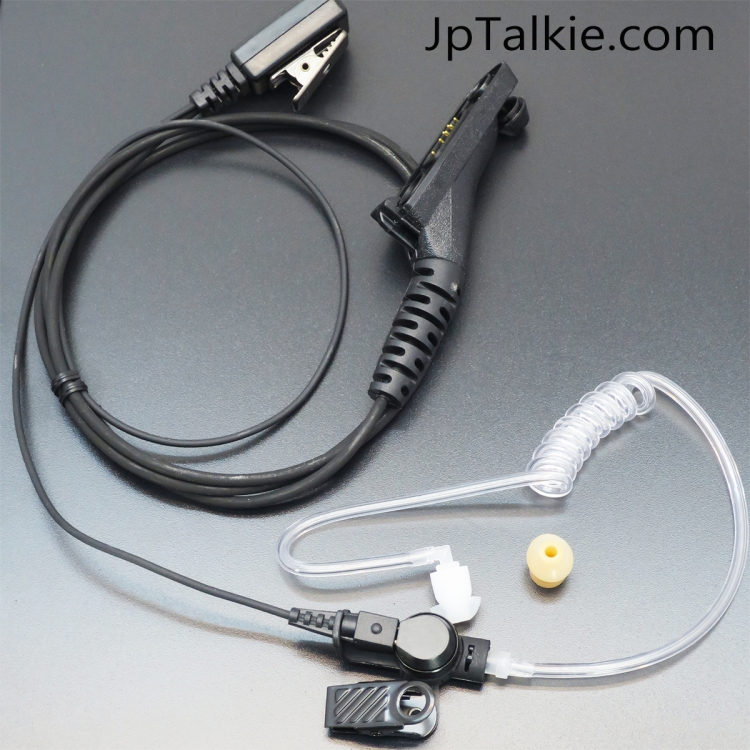 Motorola專業數碼對講機 真空管G4透明耳塞 透明軟膠耳塞,螺旋彈簧導管傳音 專業款 中軟粗線3mm 中按鍵 線芯內特加尼龍索帶増強耐用