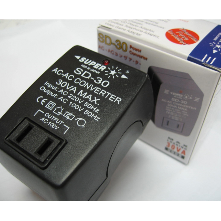 變壓器 220轉輸出110V 30W 日本,台灣,美國等100V 電器使用 AC-Adaptor/Transformer 小型線圈變牛