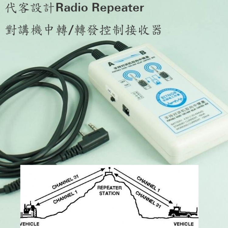 代客設計Radio Repeater 對講機中轉/轉發控制接收器