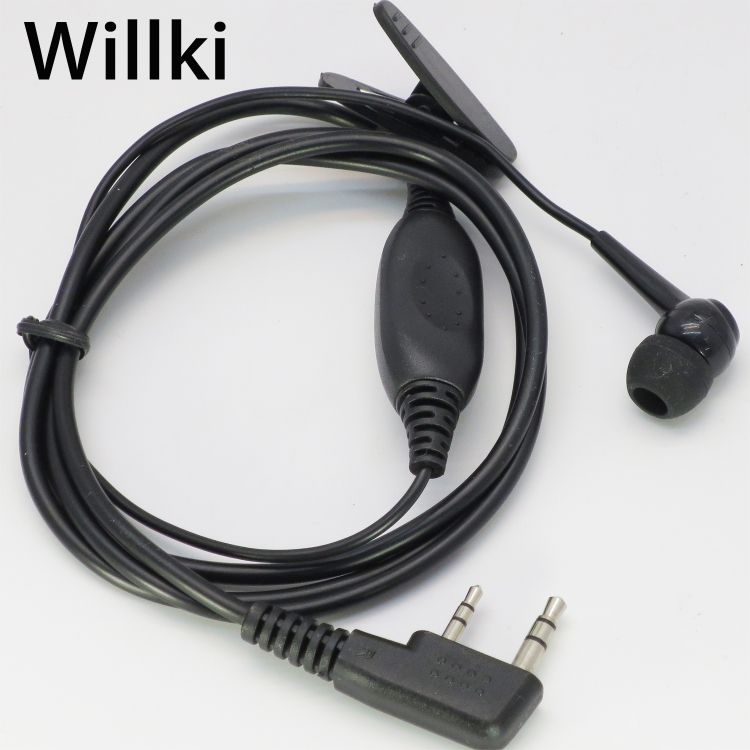 K2 對講機耳機 入耳型耳塞 中軟粗線3mm 大按鍵 線芯內特加尼龍索帶耐用 不纏線設計