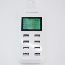 8位LCD液晶顯示電量 快速電壓2.4A同時使用 對講機用USB2.0-5V充電器