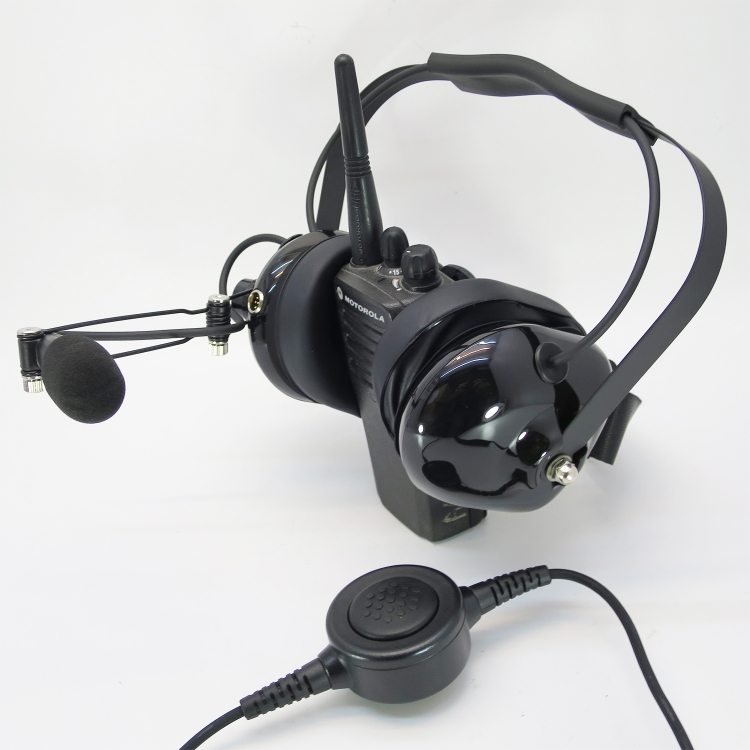 大耳筒式 長咪頭 螺旋管彈簧線 特大按鍵 線芯內特加尼龍索帶耐用 不纏線設計 K2 對講機耳機 Heavey duty headset