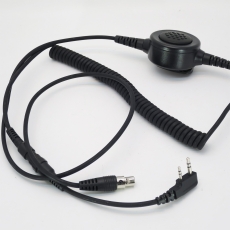 大耳筒式 長咪頭 螺旋管彈簧線 特大按鍵 線芯內特加尼龍索帶耐用 不纏線設計 K2 對講機耳機 Heavey duty headset